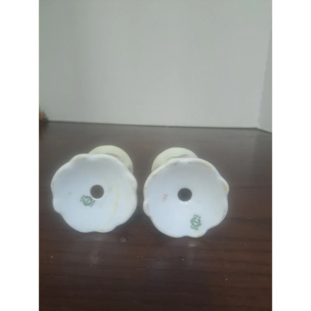 Antique O&EG Royal Austria Rose Pattern Porcelain Salt And Pepper Shaker Set( No